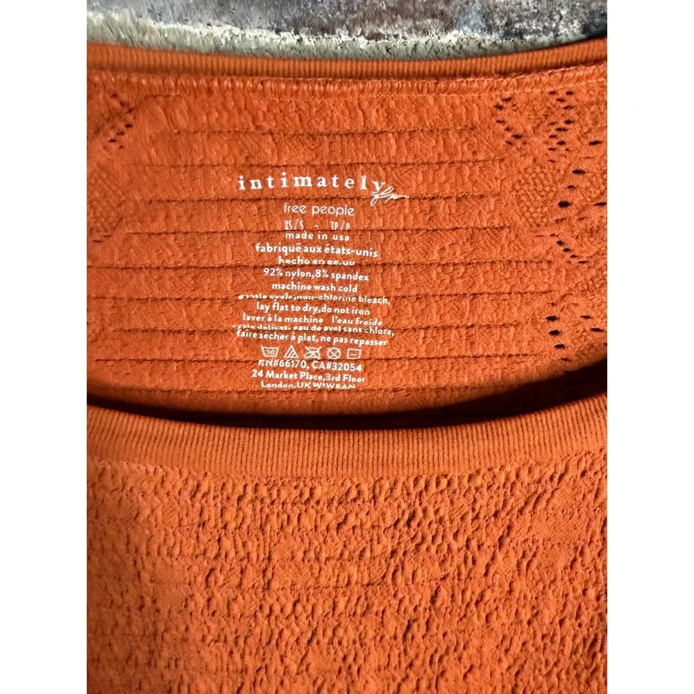 NWT Intimately Free People Backroad Seamless Long Sleeve Top Copper Orange XS/S